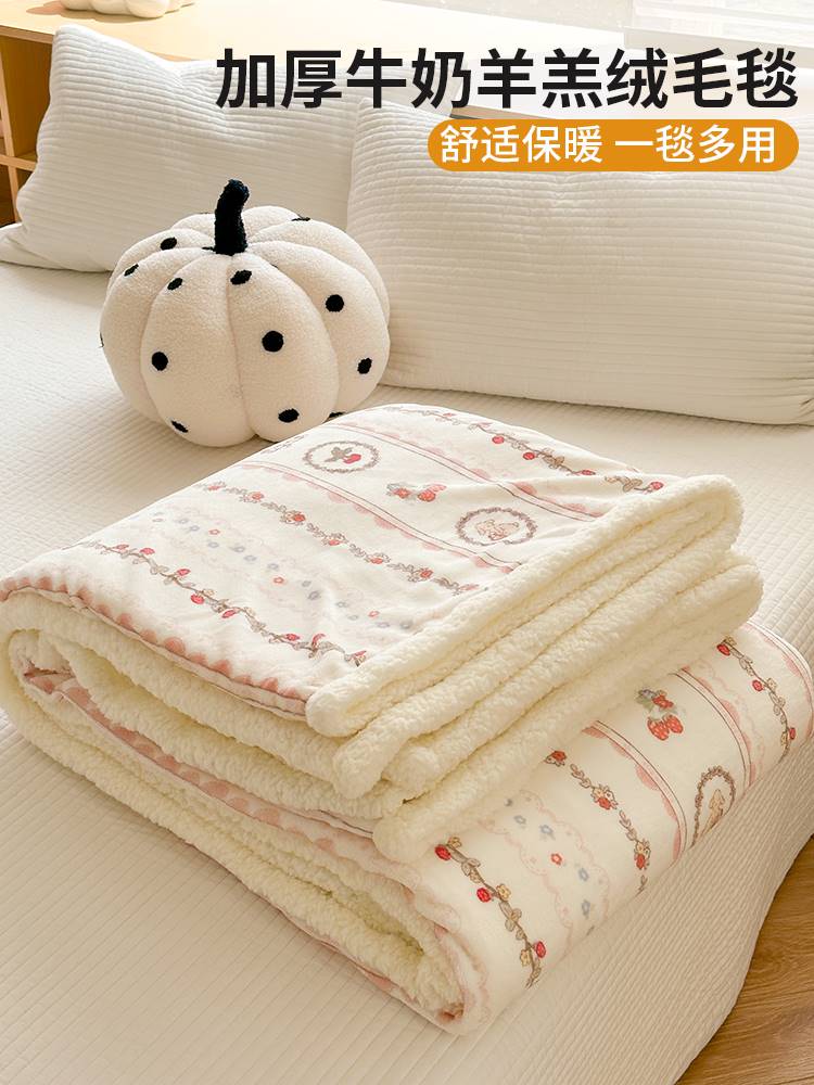 Thickened Lamb Fleece Blanket Winter Milk Fleece Office Single Nap