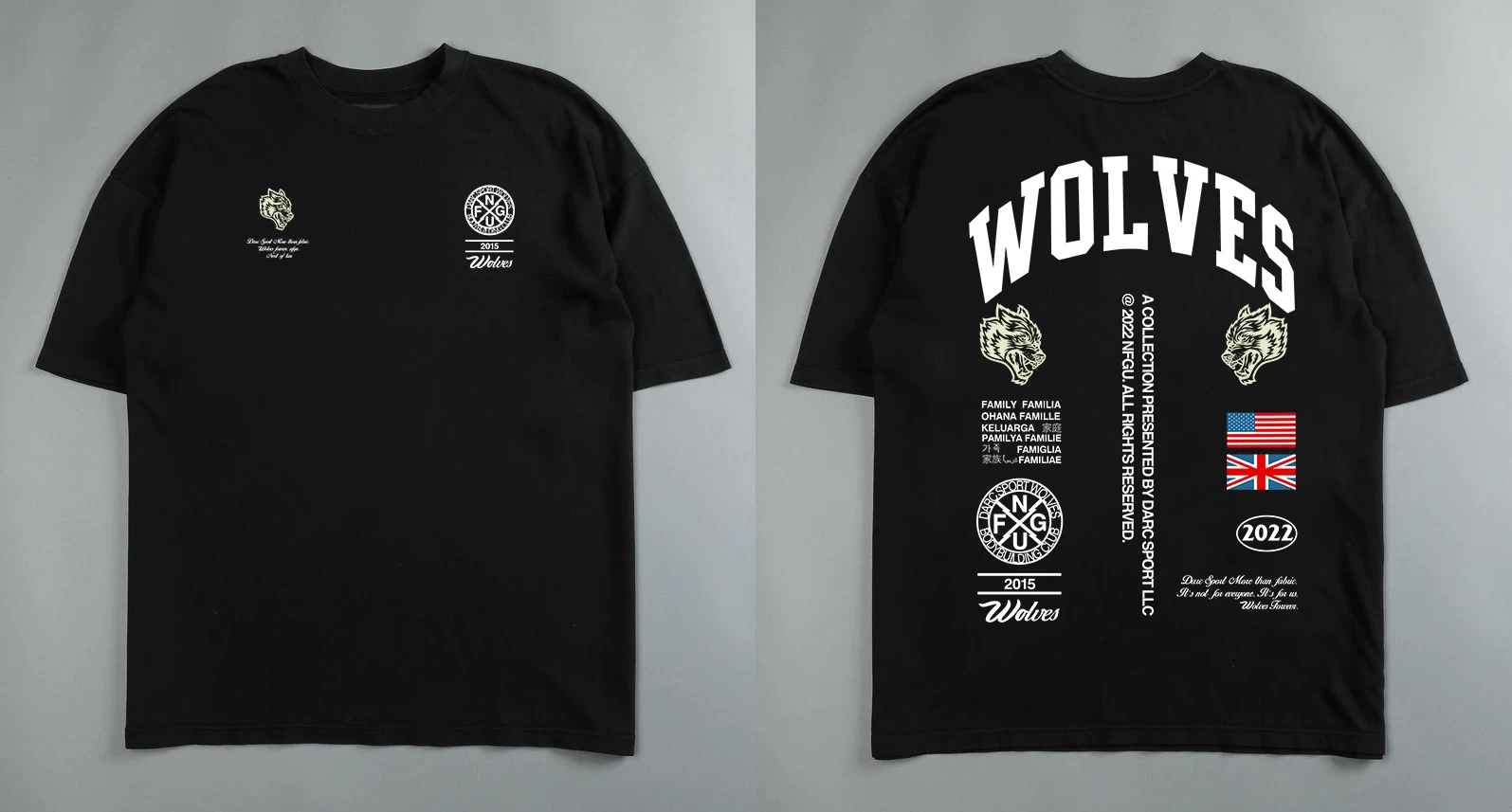 [Darc Wolf Спорт футболки Oversized графика DTG печать техника]