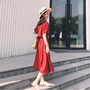 Mùa hè nhỏ tươi 2019 mới qua đầu gối trí tuệ hun khói kiểu Pháp Hồng Kông hương vị rất cổ tích trang phục trung đội Pháp - Sản phẩm HOT quần áo nữ mùa hè đẹp