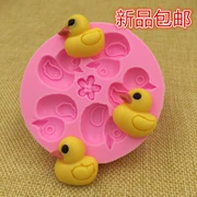 Vịt nhỏ màu vàng khuôn fondant tự làm sô cô la thủ công vịt con khuôn nướng bánh đặc biệt trang trí khuôn