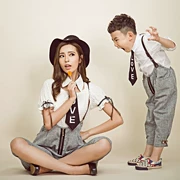 Phiên bản tiếng Hàn mới của quần áo mẹ và con đặc biệt Quần áo chụp ảnh cha mẹ trẻ em Quần áo trẻ em Quần áo trẻ em Quần áo ảnh gia đình - Khác