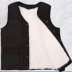 Áo len nam trung niên lông một mùa thu và mùa đông ấm áp dày cotton vest vest da thật bộ vest nam cho người trung tuổi Áo vest cotton