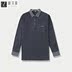 Xiang Hongyuan ve áo dài tay T-Shirt nam cotton mùa xuân mới màu rắn lỏng lòng từ bi thanh niên phần mỏng polo áo sơ mi Áo phông dài