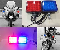 Đèn cảnh báo xe máy vuông phía trước đèn LED nổi bật màu đỏ và màu xanh lam nhấp nháy đèn cảnh báo an ninh ánh sáng tuần tra ánh sáng 12V - Đèn xe máy đèn xi nhan xe máy loại tốt