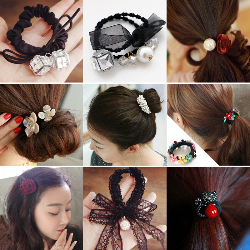 Hàn quốc tóc ngọt ngào phụ kiện tóc nhẫn lady head rope tie tóc ban nhạc holster tóc ban nhạc hoang dã dành cho người lớn tiara tóc dây