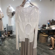 Váy nữ mùa hè mới 2019 JXZX Hàn Quốc SEOUL áo thun dài tay nữ mỏng phần điều hòa chống nắng quần áo nữ 936 - Cộng với kích thước quần áo