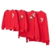Trang phục dành cho phụ huynh và trẻ em mùa xuân 2020 áo len nữ mới cho một gia đình gồm ba mẫu áo khoác lưới màu đỏ - Trang phục dành cho cha mẹ và con Trang phục dành cho cha mẹ và con