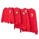 Trang phục dành cho phụ huynh và trẻ em mùa xuân 2020 áo len nữ mới cho một gia đình gồm ba mẫu áo khoác lưới màu đỏ - Trang phục dành cho cha mẹ và con