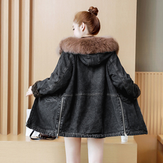实拍186# 棉袄女2018新款韩版chic羊羔毛外套冬天加绒加厚牛仔棉