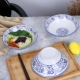 Bát sứ màu xanh và trắng tùy chỉnh 
            Bộ đồ ăn bằng gốm Bát lớn Bát súp Hộ gia đình thương mại Bát ramen Trung Quốc Retro Mì thịt bò Bát cay bộ chén đĩa đẹp