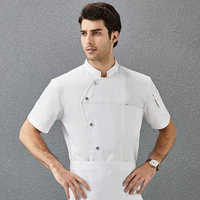 Белый фартук, короткий рукав