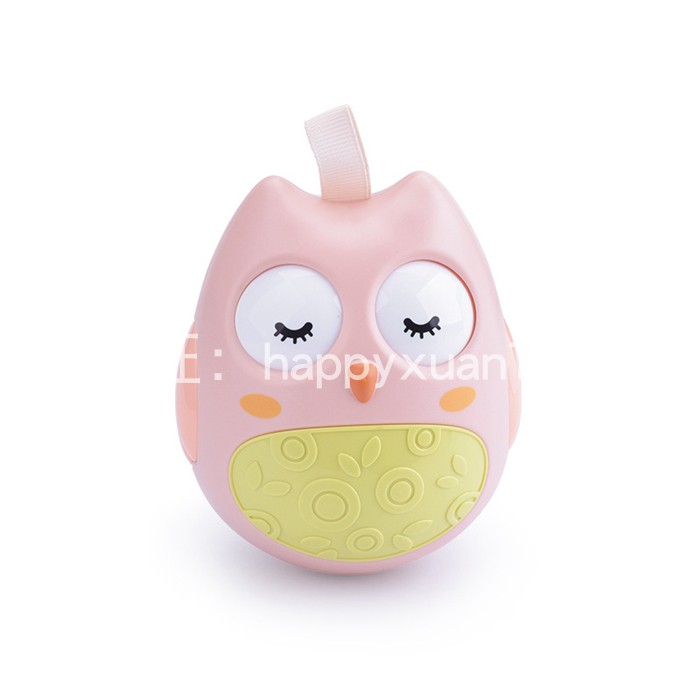 Pink Owl [Simple Transparent Bag]owl Tumbler Toys 0-1 year Home furnishings Ding Ding thump-thump-thump eye meeting Flip Hanging