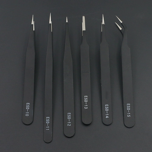 Электронная фабрика выделенная пинцет -пинцерирование точно антистатическое зажатие плоской головы плоское рт.