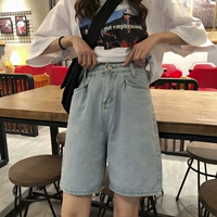 Светлые джинсы, весенние штаны для школьников, свободный прямой крой, 2019, в корейском стиле, высокая талия