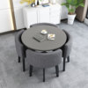 Gray round table+gray cloth chair 4 chair gray round table+gray cloth chair one table 4 chair