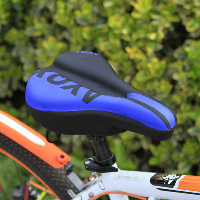 Blue With WordsBicycle Cushion cover Riding equipment Road vehicle thickening Sponge cushion Cycling parts Mountain bike Seat cover