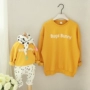 Quần áo mùa thu cha mẹ 2018 mới mẹ và con gái mẹ và con trai Phiên bản Hàn Quốc của gia đình mùa xuân và mùa thu màu vàng của ba chiếc áo len cotton đồ gia đình