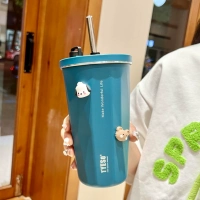 Синяя трубочка, щеточка, 600 мл, 3D