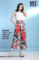 Bao Luolan 2019 xuân hè mới 23223 thời trang cotton lụa và lanh 3D in quần ống rộng quần legging thường - Quần tây thường quần legging hàn quốc