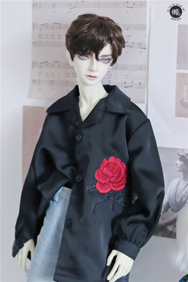 taobao agent BJD doll baby clothing SD10 17 3 points Uncle Dragon Soul Giant Baby Embroidered Rose Red Black Sprraper Long -sleeved Shirt