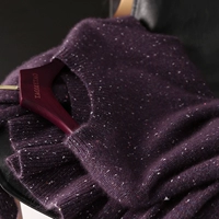 Шерстяные блестки для ногтей, трикотажный зимний свитер, свободный крой, с рукавом