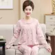 Mùa xuân và mùa thu các bà mẹ đồ ngủ cotton dài tay trung niên cotton nữ trung niên và người cao tuổi mùa thu và mùa đông mô hình kích thước lớn phù hợp với dịch vụ nhà - Nam giới