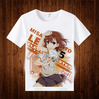 taobao agent A scientific ultra -electromagnetic cannon T -shirt Misaka Misaka Sister Anime Short -sleeved T -shirt Around clothing two -dimensional clothes