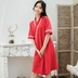 Phong cách Nhật Bản đồ ngủ gợi cảm kimono váy ngủ nữ mùa hè cotton dễ thương công chúa phong cách đỏ phục vụ nhà nữ tay áo ngắn - Đêm đầm Đêm đầm