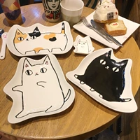 Есть кошки милые кошки -керамическая тарелка в форме мультфильма мультфильм -кошки, тематические, украшения на столе, большие тарелки