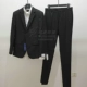 Loại chống nhăn nhà hàng cao cấp Hàn Quốc mùa thu đông sọc đen kinh doanh phù hợp với trang phục phù hợp với quần áo nam mỏng manh - Suit phù hợp