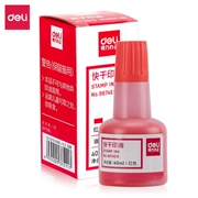 Deli mực khô nhanh màu đỏ Indonesia chất lỏng bổ sung 40ml dầu mực sạch khô nhanh văn phòng tài chính dầu mực