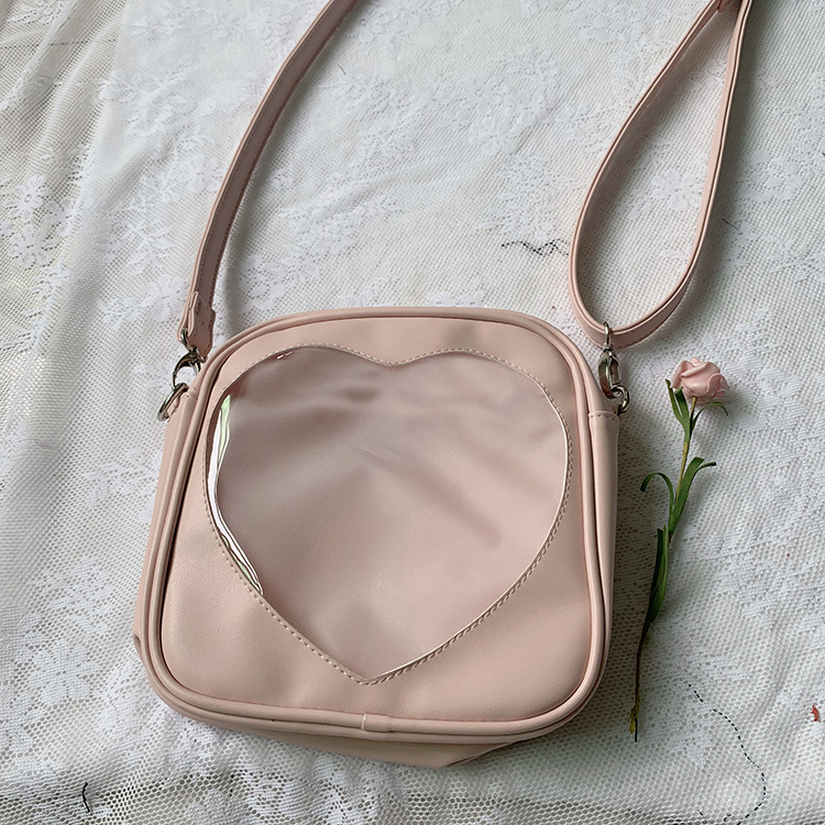 Square Small Pain Bag Pink SpotCherry sauce daily Basics Prick Baji Small Pain bag One shoulder Inclined shoulder bag Simplicity Japan and Korea Mobile phone bag JK Female bag PU