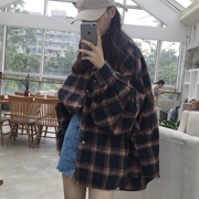 Phong cách Harajuku mùa xuân phiên bản mới của Hàn Quốc của BF lỏng lưới retro áo len hoang dã áo sơ mi nữ sinh viên thủy triều