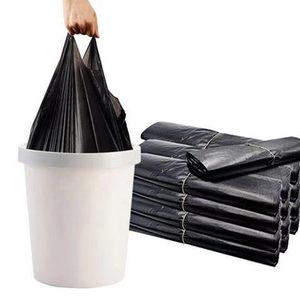 200只黑色垃圾袋家用加大加厚一次性物业厨房手提式背心塑料袋