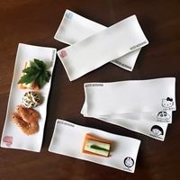 Tấm gốm sáng tạo Món tráng miệng châu Âu Đĩa lạnh hình chữ nhật tấm sushi tấm Bộ đồ ăn phương Tây đặt đĩa - Đồ ăn tối đĩa sứ trắng