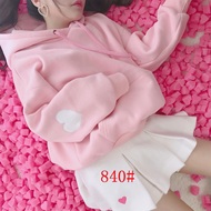 Nhật Bản ngọt ngào tai thỏ màu hồng tình yêu cộng với nhung trùm đầu mùa xuân và mùa thu áo len áo cô gái sinh viên dễ thương cô gái áo kiểu nữ đẹp tuổi 40