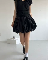Профрастинация / милая пухлая короткая юбка гигантская свинцовый облачный бутон дизайн Sensory Skin Юбка -женщины женщины