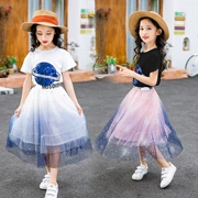 Girls Ocean Suit Váy Công chúa Thời trang Hàn Quốc Mùa hè Net Red Girls Fashion Váy Big Boy Star Váy - Phù hợp với trẻ em