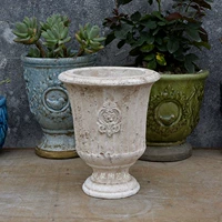 Европейский в стиле керамический цветок сад сад Грубая керамика как старая дышащая гончарная горшка более высокая чашка цветочный горшок