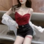 Áo len dệt kim 2019 Xuân mới Thời trang Đại dương Sexy Cross Inside Áo khoác đáy áo Tide nữ - Áo ba lỗ shop thời trang nữ