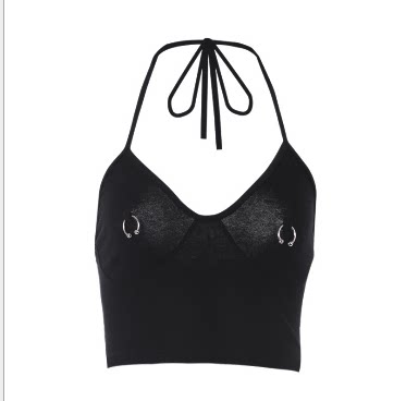 European and American explosion small iron rings women's small vest