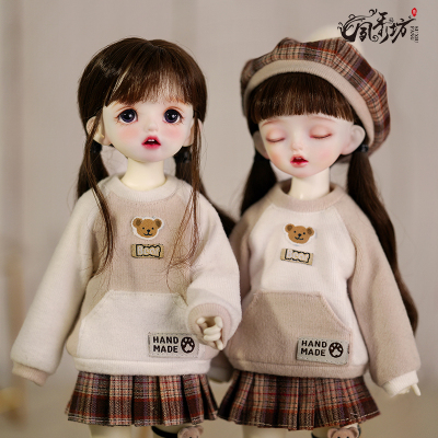 taobao agent Bear Latte-b b 小 BJD Waifu Six Settlement Self-made fashion cute female baby bear girl suit