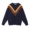 Leman Jin Jun oversizec áo len đôi phiên bản Hàn Quốc của thương hiệu thủy triều tròn cổ áo len màu tương phản áo len cặp đôi