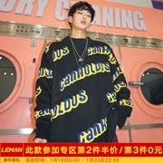 Leman Jin Jun 2018 mùa thu đông mới áo len nam phiên bản Hàn Quốc của hip hop lỏng lẻo cổ tròn áo len hoang dã
