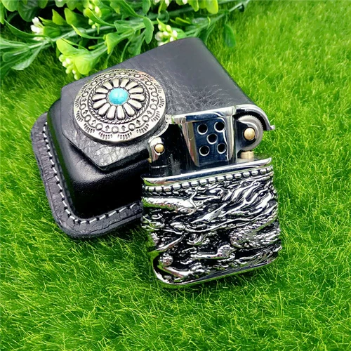 Универсальная зажигалка, чехол на керосине ручной работы, из натуральной кожи