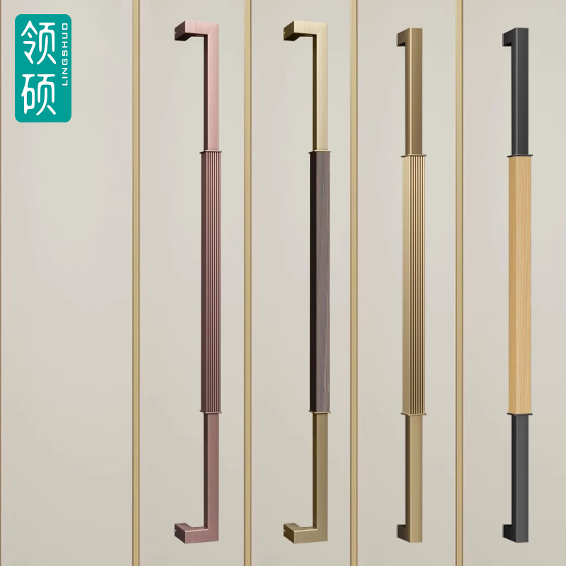 Lingshuo dày thép không gỉ tay nắm cửa kính vàng tay nắm cửa đóng khung tay nắm cửa ktv hộp cửa tay