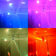 đèn nháy 7 màu Led cánh tay lắc đầu chùm hoa văn đèn KTV thanh ánh sáng đầy đủ màu sắc bốn trong một thiết bị sân khấu phòng đèn pha 100w