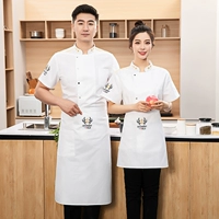 Кухонная душевая шорт-рукава белый [одиночный топ + фартук]