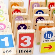 Hai mặt khối gỗ 100 viên Domino bé biết chữ của trẻ em đồ chơi giáo dục 1-2 tuổi 3-6 tuổi