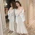Áo bà bầu mùa xuân 2019 mẫu mới lạ phiên bản Hàn Quốc của mẫu váy hai dây dành cho bà bầu mùa hè váy dài thủy triều - Áo thai sản Áo thai sản